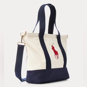 POLO BY RL BIG PONY COTTON CANVAS TOTE NWT